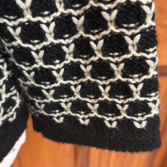 Miss Guided Black/Cream Knit Sweater Swing Jacket Snap Front Small - Picture 5 of 11